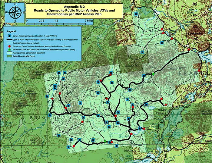 Proposed ATV routes and public motorized routes on the Kushaqua tract.