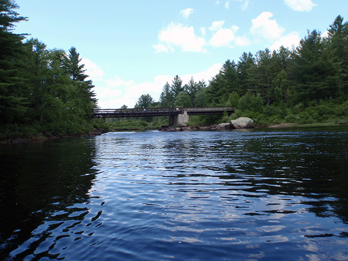 A view of the Polaris Bridge where it crosses the Hudson River. The section of the Hudson River is classified as a Scenic River under the NYS Wild, Scenic and Recreational Rivers Act. Motor vehicles are prohibited in Scenic River areas.