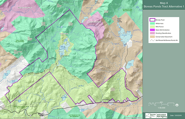 Option is supported mainly by advocates of extensive motorized access. It classifies the entire lakeshore of Boreas Ponds as Wild Forest, which would allow motor vehicles to drive all around the ponds and use of motor boats. Option 1 should b rejected.